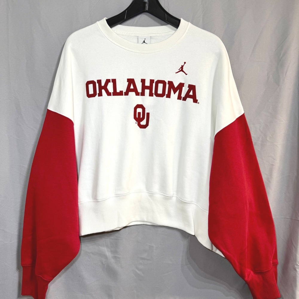Jordan Brand Oklahoma Sooners Womens Large Oversized Sweatshirt Jumpman NEW